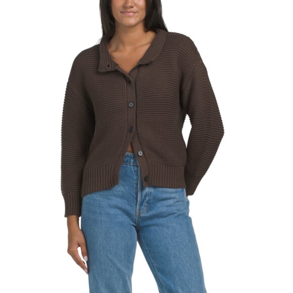 THEO & SPENCE Brown Chunky Knit Cardigan - Picture 1 of 2